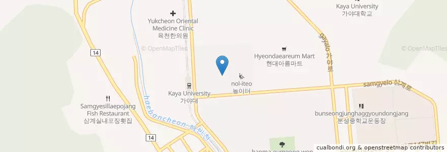 Mapa de ubicacion de 박현우소아과의원 en 韩国/南韓, 庆尚南道, 金海市.