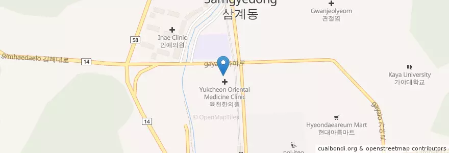 Mapa de ubicacion de 삼성메디칼의원 en كوريا الجنوبية, 경상남도, 김해시.