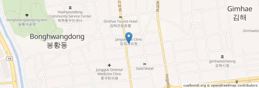 Mapa de ubicacion de 한일이비인후과의원 en Südkorea, Gyeongsangnam-Do, 김해시.