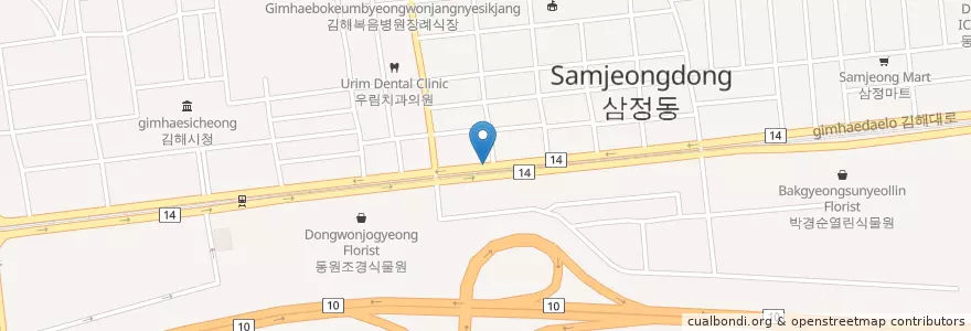 Mapa de ubicacion de 심원섭정형외과의원 en کره جنوبی, جئونسانگنام-دو, 김해시.