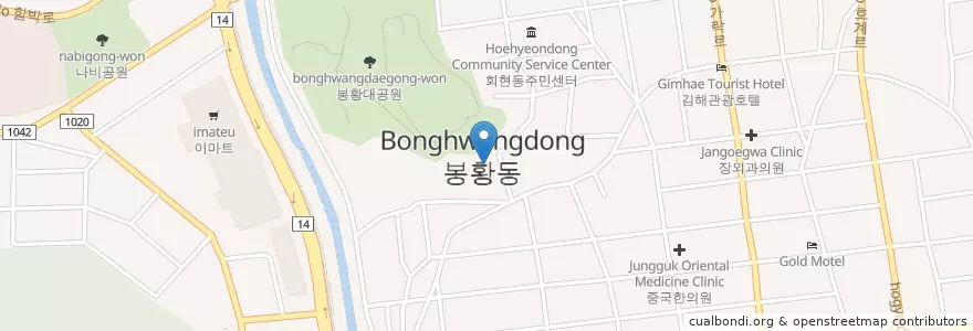 Mapa de ubicacion de 신한의원 en كوريا الجنوبية, 경상남도, 김해시.
