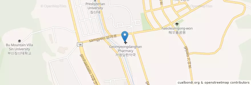 Mapa de ubicacion de Geomyeongdanghan Pharmacy en South Korea, Gyeongsangnam-Do, Gimhae-Si.