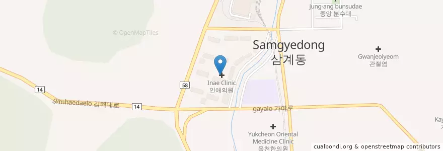 Mapa de ubicacion de 인애의원 en 대한민국, 경상남도, 김해시.