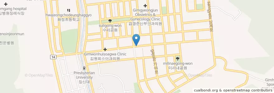 Mapa de ubicacion de 세종언어치료 en کره جنوبی, جئونسانگنام-دو, 김해시.