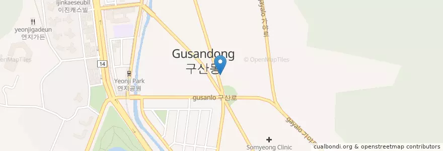 Mapa de ubicacion de 한마음 동물병원 en کره جنوبی, جئونسانگنام-دو, 김해시.