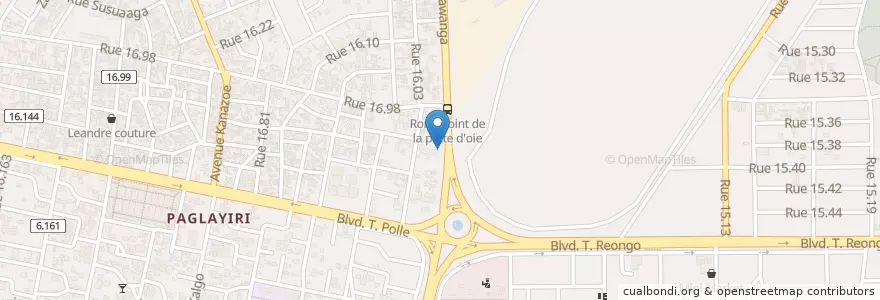 Mapa de ubicacion de Zaire Café en ブルキナファソ, Centre, Kadiogo, ワガドゥグー.