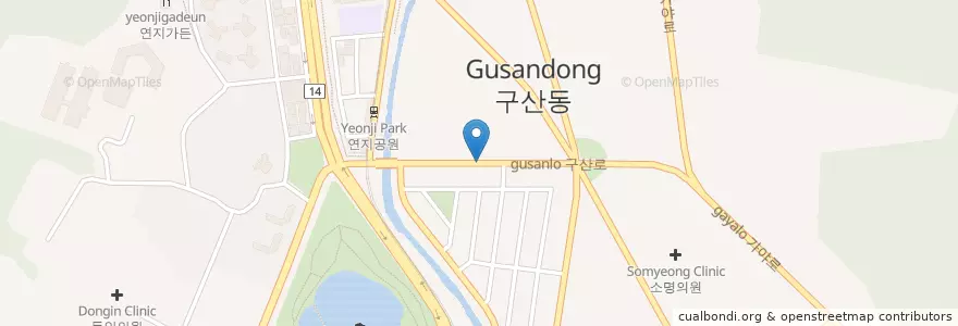 Mapa de ubicacion de 한신온누리약국 en Corea Del Sur, Gyeongsang Del Sur, 김해시.