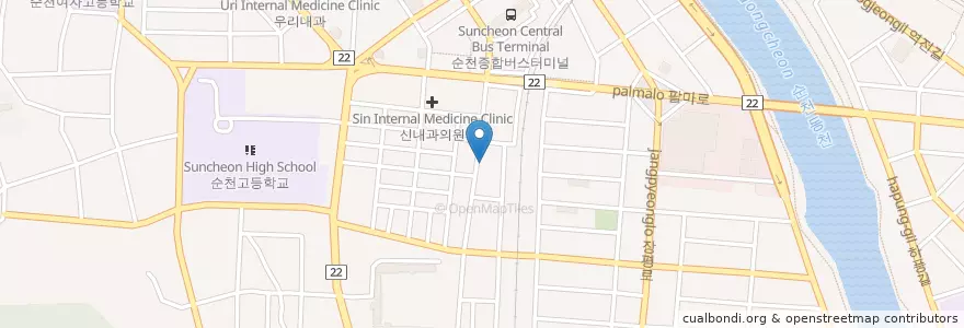 Mapa de ubicacion de 순천성모의원 en Corea Del Sud, Sud Jeolla, 순천시.