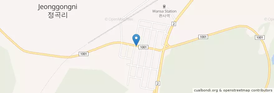 Mapa de ubicacion de 곤명보건지소 en 대한민국, 경상남도, 사천시.