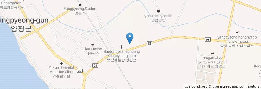 Mapa de ubicacion de 혜민한의원 en كوريا الجنوبية, 경기도, 양평군.