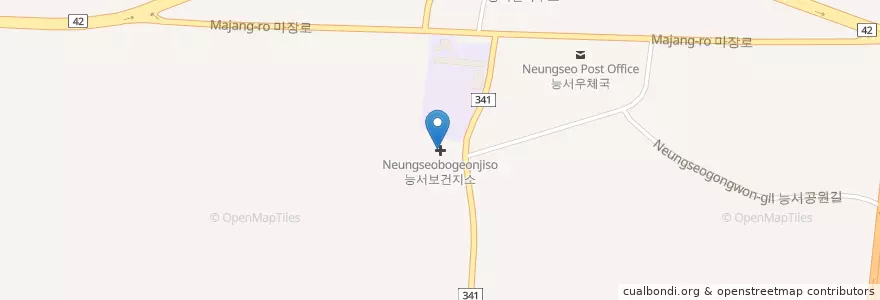 Mapa de ubicacion de 능서보건지소 en Coreia Do Sul, Gyeonggi, 여주시.