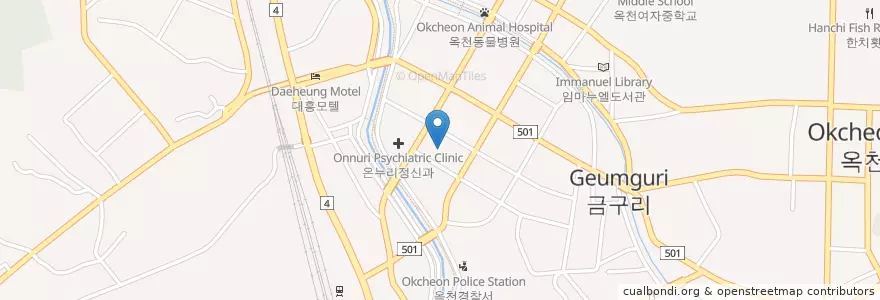Mapa de ubicacion de 아름동물병원 en Südkorea, Chungcheongbuk-Do, 옥천군.