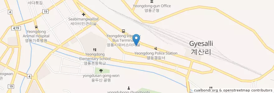 Mapa de ubicacion de 최종주동물병원 en Südkorea, Chungcheongbuk-Do, 영동군.