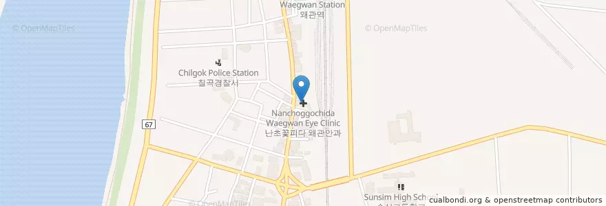 Mapa de ubicacion de Nanchoggochida Waegwan Eye Clinic en South Korea, Gyeongsangbuk-Do, Chilgok-Gun.