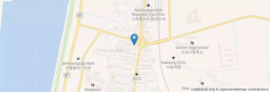 Mapa de ubicacion de 경희한의원 en كوريا الجنوبية, 경상북도, 칠곡군.