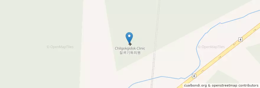 Mapa de ubicacion de 칠곡기독의원 en 대한민국, 경상북도, 칠곡군.