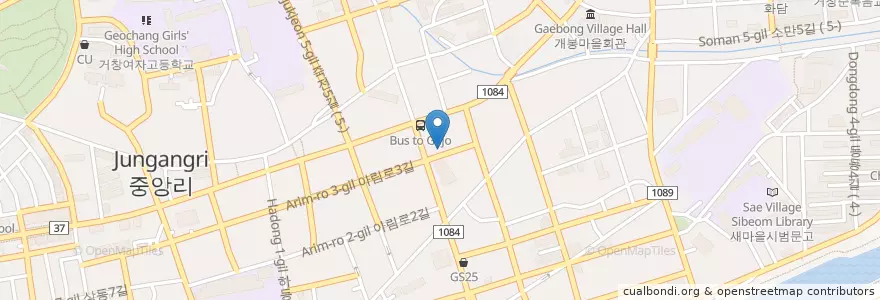 Mapa de ubicacion de 유어스치과 경남거창 en Güney Kore, 경상남도, 거창군.