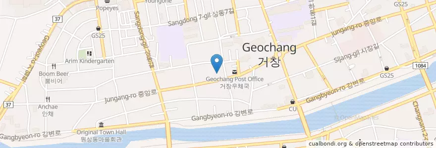 Mapa de ubicacion de 거창보건소노인강증진센터 en Республика Корея, Кёнсан-Намдо, 거창군.