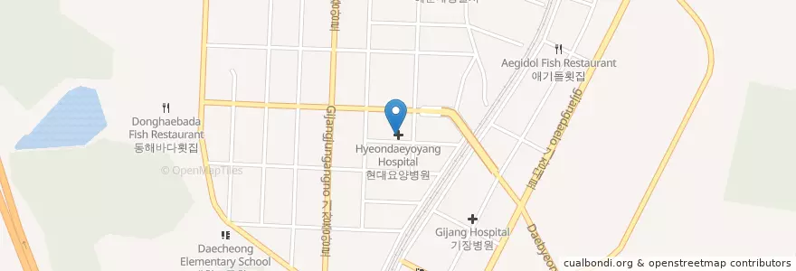 Mapa de ubicacion de 현대요양병원 en کره جنوبی, بوسان, 기장군, 기장읍.