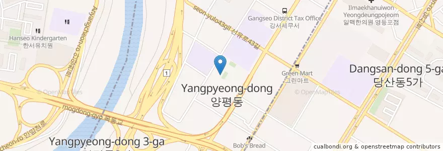 Mapa de ubicacion de 현대불가마사우나 en Corée Du Sud, Séoul, 영등포구, 양평동.