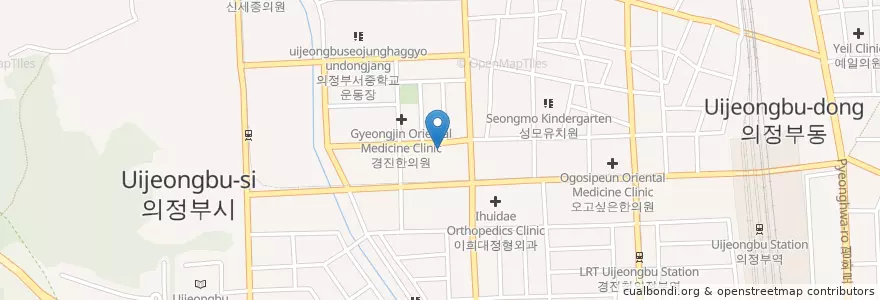 Mapa de ubicacion de 덕암24시사우나 en 대한민국, 경기도, 의정부시.