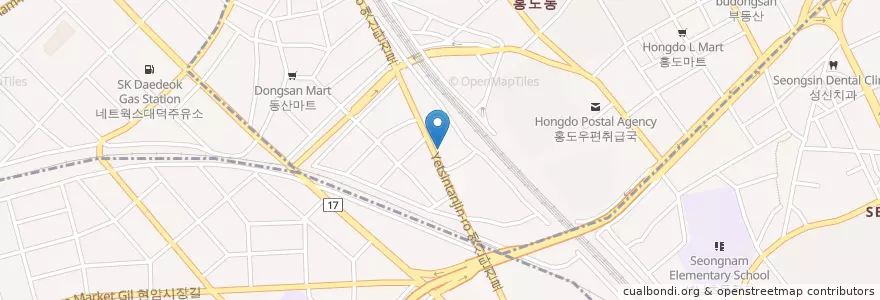 Mapa de ubicacion de 미륵사 en Südkorea, Daejeon, 동구, 홍도동.