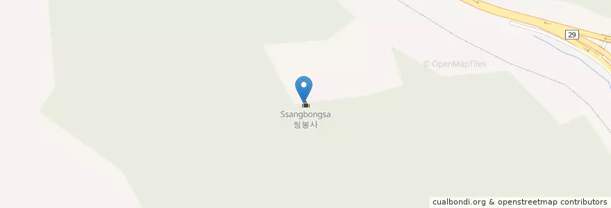 Mapa de ubicacion de 쌍봉사 en 대한민국, 전라남도, 화순군.