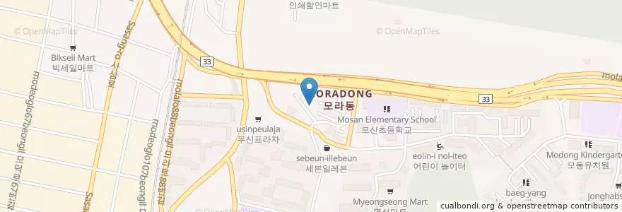 Mapa de ubicacion de 모라성요한성당 en Coreia Do Sul, Busan, 사상구, 모라동.