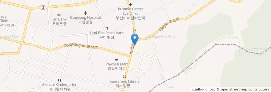 Mapa de ubicacion de 천주교부산교구사하성당 en Güney Kore, Busan, 사하구, 괴정동.