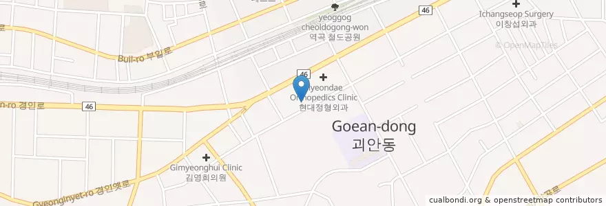 Mapa de ubicacion de 역곡성당 en 대한민국, 경기도, 부천시.