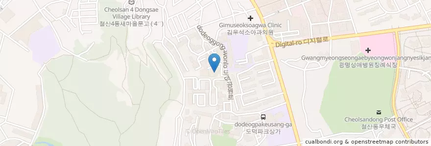Mapa de ubicacion de 천주교철산성당 en Coreia Do Sul, Gyeonggi, 광명시.