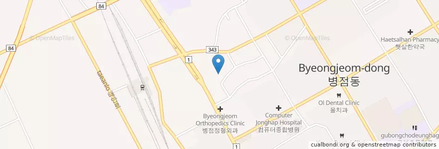 Mapa de ubicacion de 병점성당 en 대한민국, 경기도, 화성시.