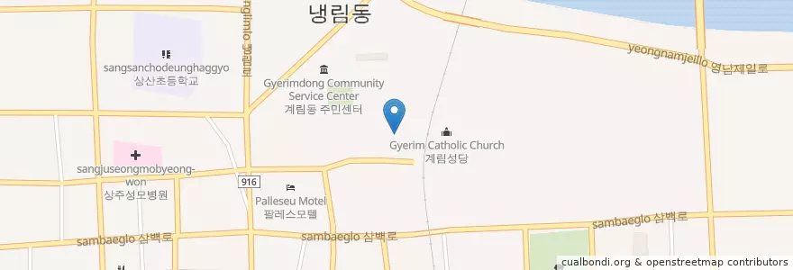 Mapa de ubicacion de 계림성당 en Coreia Do Sul, Gyeongsang Do Norte, 상주시.