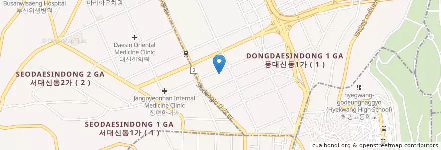 Mapa de ubicacion de 동대신 성당 en Республика Корея, Пусан, 서구.