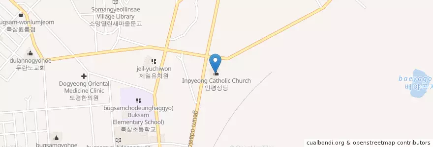 Mapa de ubicacion de 인평성당 en Республика Корея, Кёнсан-Пукто, 칠곡군.