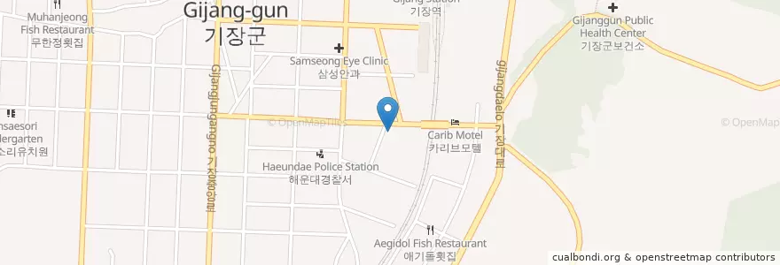 Mapa de ubicacion de 천주교부산교구기장성당 en 대한민국, 부산, 기장군, 기장읍.