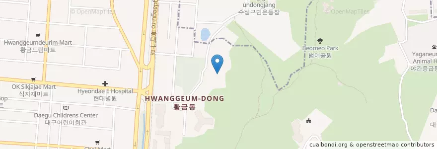 Mapa de ubicacion de 대구어린이회관 en Südkorea, Daegu, Suseong-Gu, 황금동.