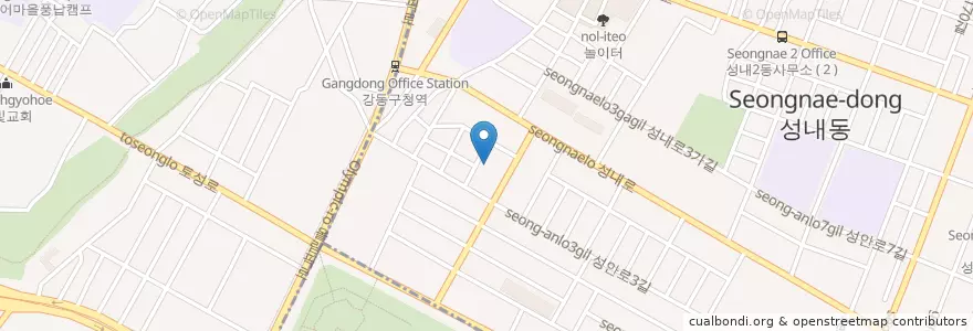 Mapa de ubicacion de 강동어린이회관 en کره جنوبی, سئول, 송파구, 성내동, 성내2동.