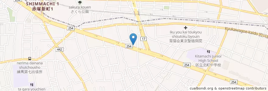 Mapa de ubicacion de モービルニュー練馬SS en Japon, Tokyo, 練馬区.