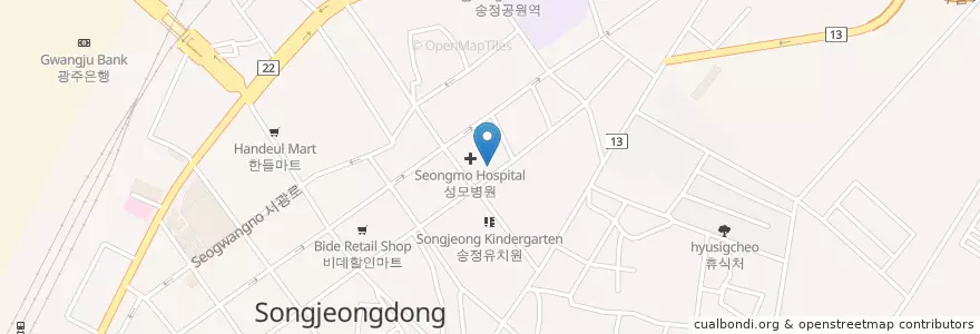 Mapa de ubicacion de 광산문화예술회관 en كوريا الجنوبية, 전라남도, غوانغجو, 광산구.