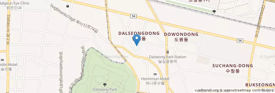 Mapa de ubicacion de 대구문화예술회관 en 대한민국, 대구, 중구, 성내동.