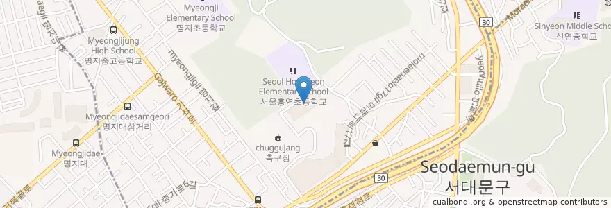 Mapa de ubicacion de 서대문문화회관 en 韩国/南韓, 首尔, 西大門區, 홍은동, 홍은2동.