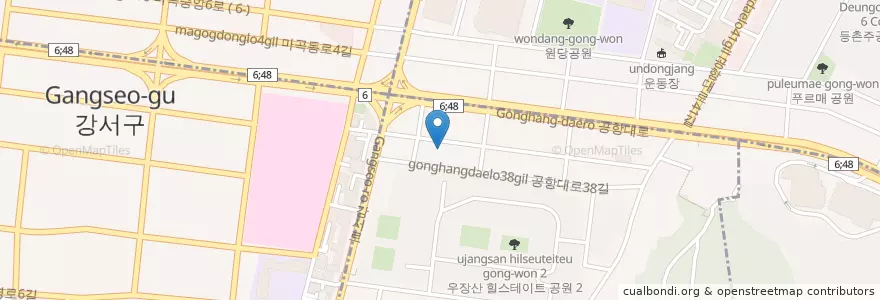 Mapa de ubicacion de 한국SGI강서문화회관 en Corea Del Sud, Seul, 강서구, 우장산동.