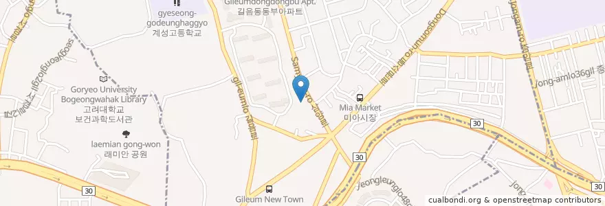 Mapa de ubicacion de 한국SGI성북문화회관 en 대한민국, 서울, 성북구, 길음1동, 길음1동.