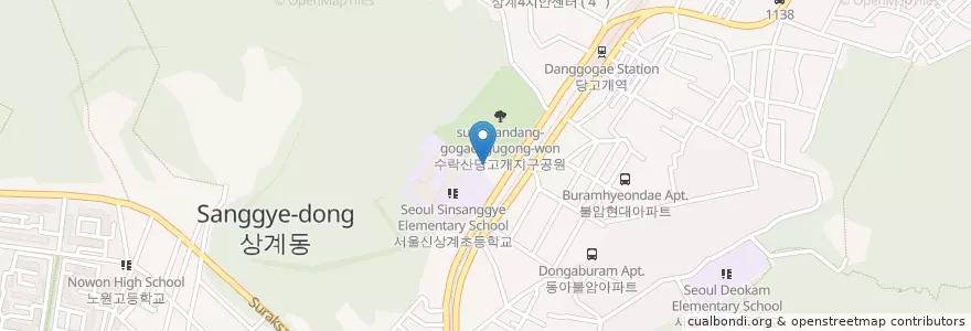 Mapa de ubicacion de 한국SGI노원문화회관 en کره جنوبی, سئول, 노원구.