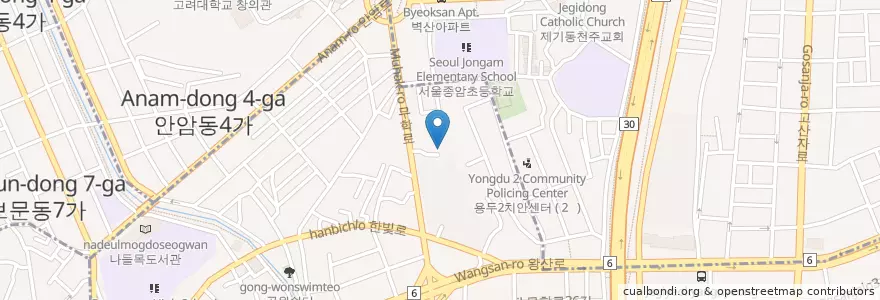 Mapa de ubicacion de 한국SGI종로문화회관 en 대한민국, 서울, 동대문구, 용신동.