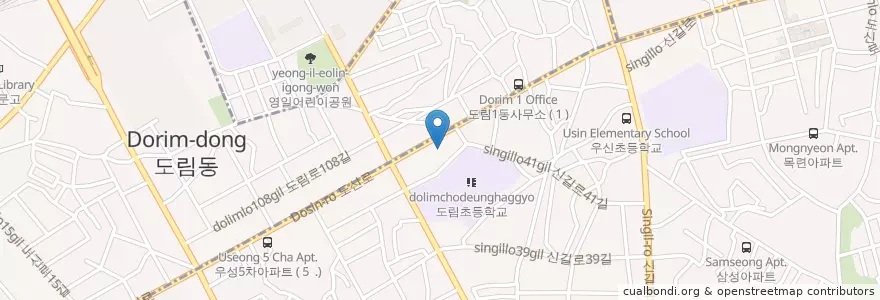 Mapa de ubicacion de 한국SGI영등포문화회관 en Corée Du Sud, Séoul, 영등포구, 도림동, 신길3동.