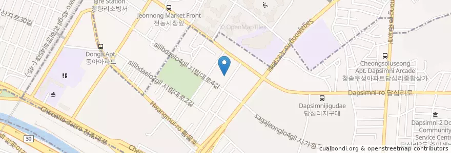 Mapa de ubicacion de 한국SGI동대문문화회관 en 韩国/南韓, 首尔, 東大門區, 답십리1동.