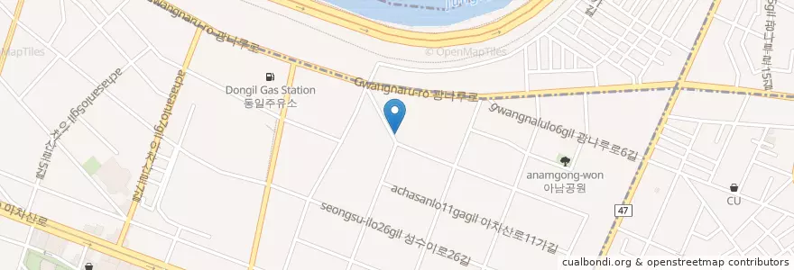 Mapa de ubicacion de 한국에스지아이성동문화회관 en 大韓民国, ソウル, 城東区, 성수2가3동.