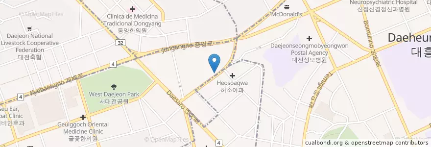Mapa de ubicacion de Daejeonyeonjeonggukak Cultural Center en South Korea, Daejeon, Jung-Gu, Munhwa-Dong.